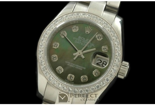 RDJLS00325D SS Oyster MOP Green Diamond Swiss Eta 2671-2