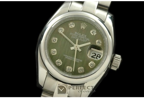 RDJLS00325 SS Oyster MOP Green Diamond Swiss Eta 2671-2