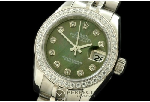 RDJLS00225D SS Jubilee MOP Green Diamond Swiss Eta 2671-2