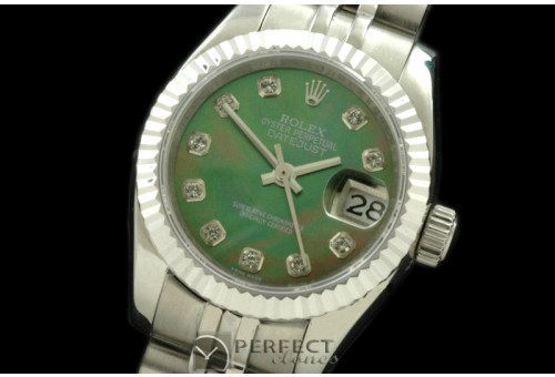 RDJLS00225 SS Jubilee MOP Green Diamond Swiss Eta 2671-2