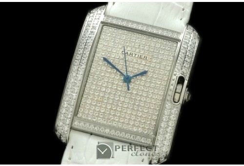 CARTA10011D Tank Anglaise Midsize SS/LE Diam Jap Quartz