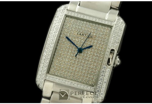 CARTA10011S Tank Anglaise Midsize SS/SS Diam Jap Quartz