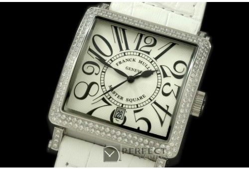FMMSQ01001D Men Master Square SS/LE Wht/Diam Jap Quartz