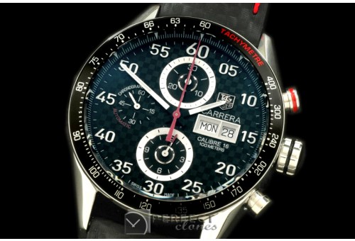 TGCA00127 Carrera 43mm Limited Ed Chrono SS/LE CF Blk A-7750