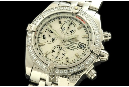 BLEVB10001 Chronomat Evo SS White Sticks A-7750 28800