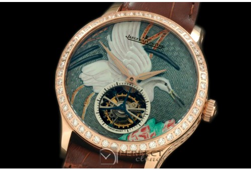 JL00064A Porcelian Crane Tourbillon R/LE Green Flying Tourbillon