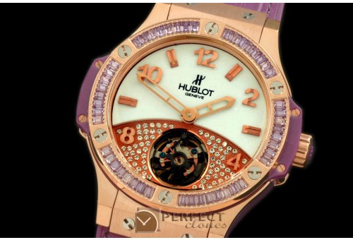 HB41-10228 Tourbillon Pave 41mm RG/Sq Violet/Diam/LE Aspen White
