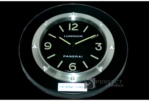 PNC11213 Pam 112 Style Wall Clock Black Finish Swiss Qtz