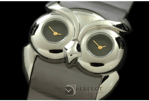 CPOWL10002 Owl Watch Ladies SS/ST Grey Swiss Qtz