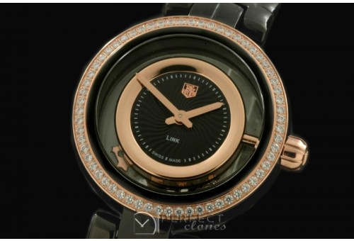 TGLL00226D 2012 Link Ladies PVD/RG/Diam Black S-Qtz