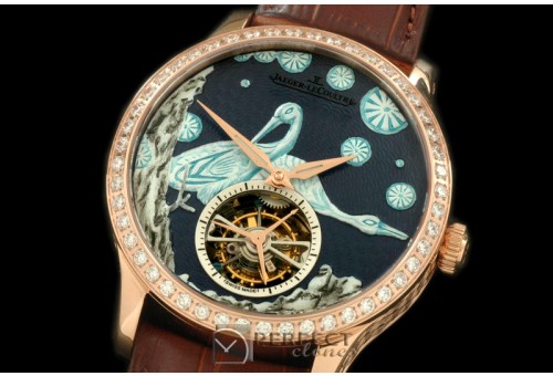 JL00064 Porcelian Crane Tourbillon R/LE Grey Flying Tourbillon