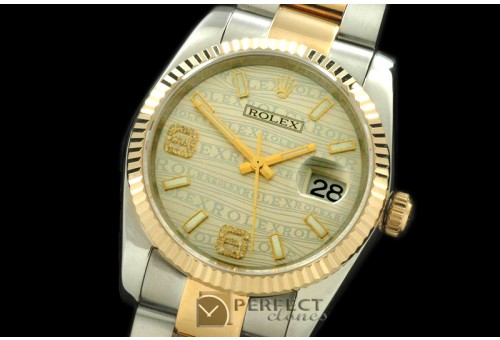 RDJMT00011 SS/YG TT Champagne Swiss Eta 2836/3135-Real Diamonds