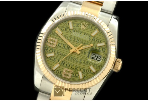 RDJMT00013 SS/YG TT Khaki Swiss Eta 2836/3135-Real Diamonds