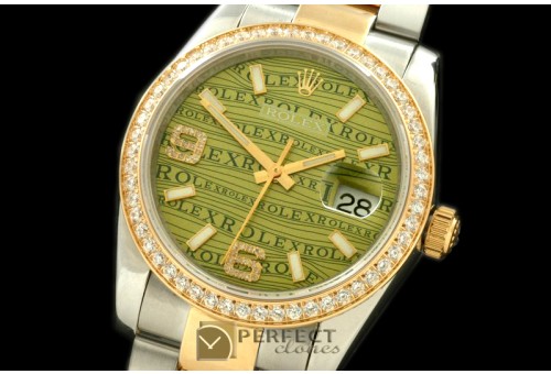 RDJMT00113D SS/YG TT Khaki Asian 2813 - Real Diamonds