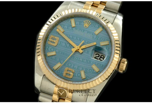 RDJMT00052A SS/YG TT Blue Asian Eta 2836/3135- Real Diamond
