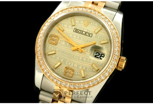 RDJMT00051D SS/YG TT Champagne Swiss Eta 2836/3135-Real Diamond