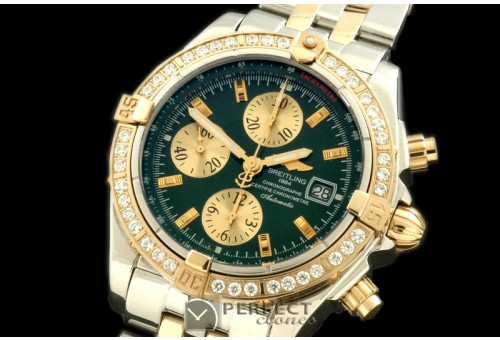 BLEVB00206 Chronomat Evo SS/YG Green Sticks A-77528800