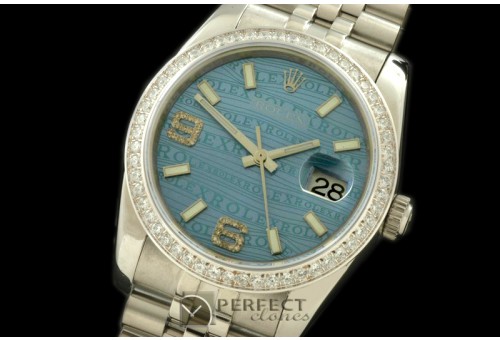 RDJMS00032D SS/SS JUB Blue Swiss 2836 - Real Diamonds