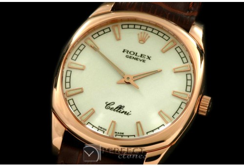 RLCD00301 Cellini Danos Men RG/LE White Swiss Quartz
