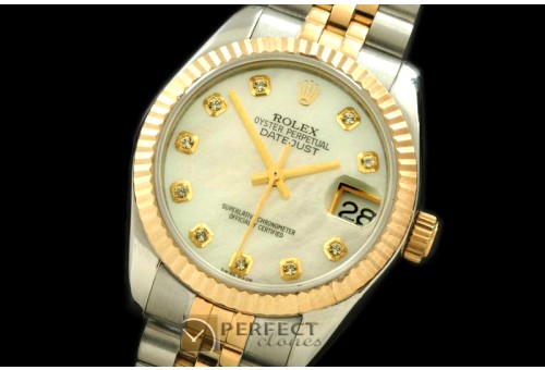 RDJmT10007A SS/YG Jubilee MOP Wht Diam Swiss 2688/2355