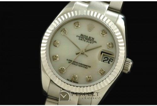 RDJmS10006B SS Oyster M-Wht Diam Swiss 2688/2355