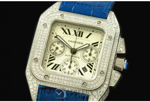 CARS01009BL Santos 10Chrono SS/Diam Men Asia 77528800b