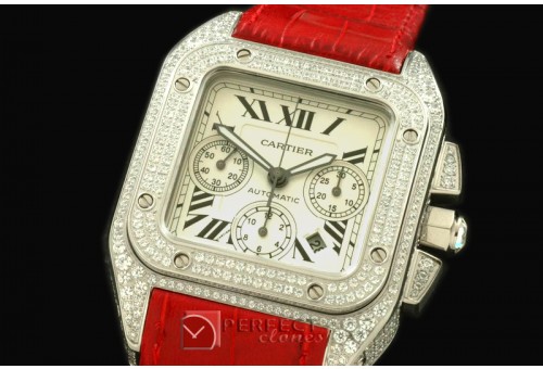 CARS01009RD Santos 10Chrono SS/Diam Men Asia 77528800b