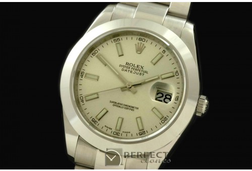 R41DJS00051 SS Oyster Silver White Sticks Asian Eta 2836-2 25J