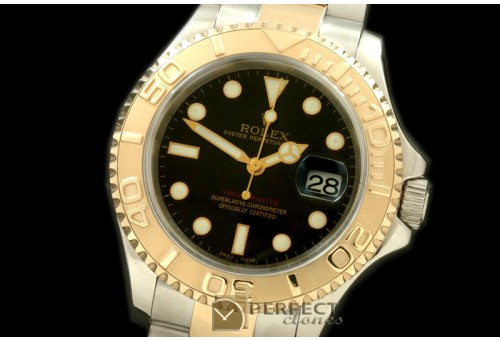 RYMENT00112 Yachtmaster Men SS/YG TT Black Asia 2813 25J 28800