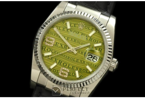RDJMS00043 SS/LE Khaki Swiss Eta 2836/3135-Real Diamonds