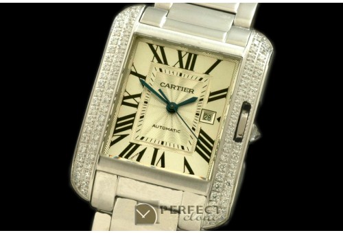 CARTA00101D Tank Anglaise Mid SS/SS White Swiss Eta 2671