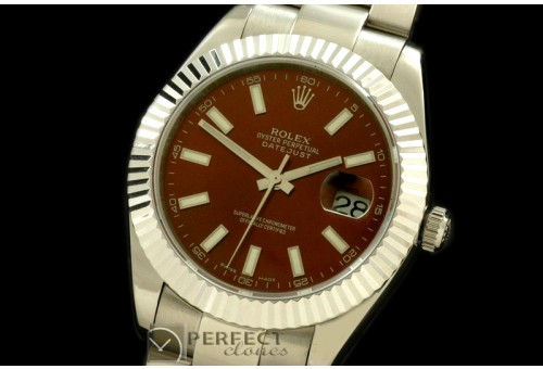R41DJS00106 SS Oyster Fluted Brown Asian Eta 2836-2 25J