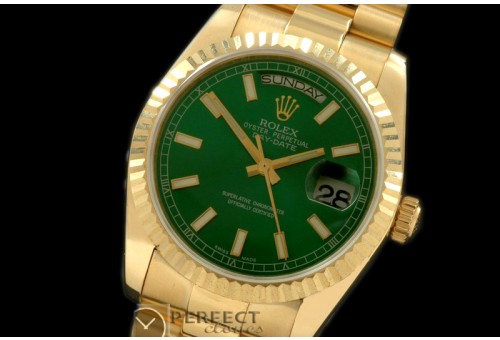 RLDDF60104 DayDate Fluted Green YG/YG Asian 2813 28800