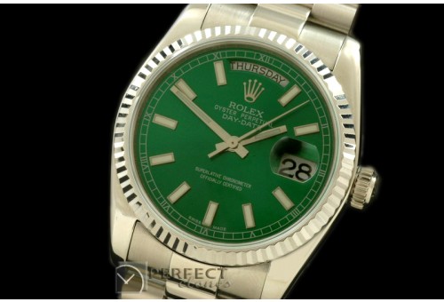 RLDDS60004 DayDate Fluted Green SS/SS Asian Eta 2836/3186