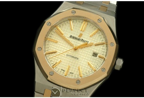 AP15400-111 Royal Oak 1540SS/YG White Swiss 2824