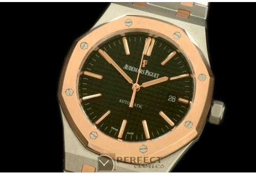 AP15400-122 Royal Oak 1540SS/RG Black Swiss 2824