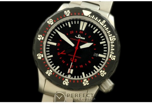 SI01017S U2 GMT SS/PVD/SS Black Swiss Eta 2836 Ind Adj