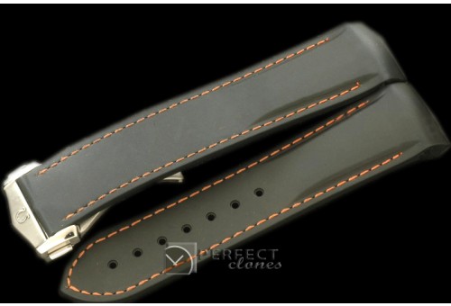 OMRU00102 Rubber Strap For 45mm Ceramic Planet Ocean - Black/O