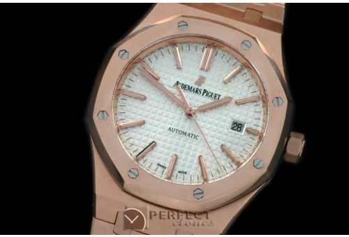 AP15400-141 Royal Oak 1540RG/RG White Swiss 2824