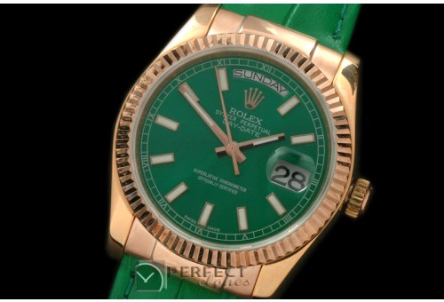 RLDDR60004L DayDate Fluted Green RG/LE Asian 2836