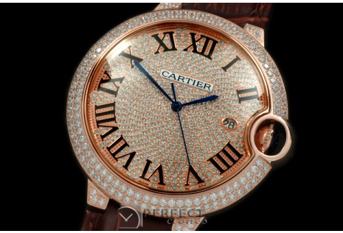 CARBA00036 Ballon De Cartier Men RG/LE Diam Asian Eta 2892