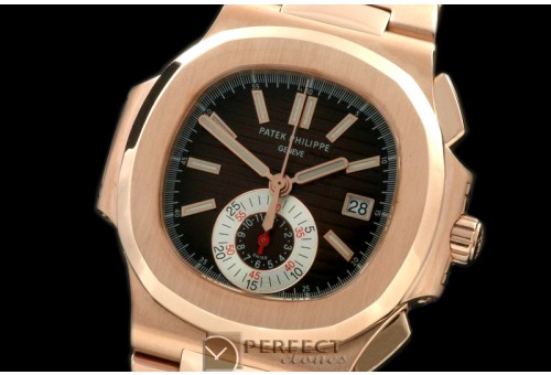 0 0 PP00093 5980 Nautilis Chrono RG/RG Brown A-7750