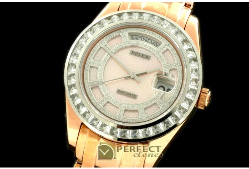 RLMPMR07001 Diam Bez SS White Diamond/Rose Tier Swiss Eta 283