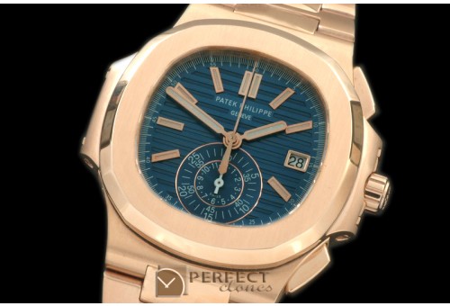 0 0 PP00095 5980 Nautilis Chrono RG/RG Blue A-7750