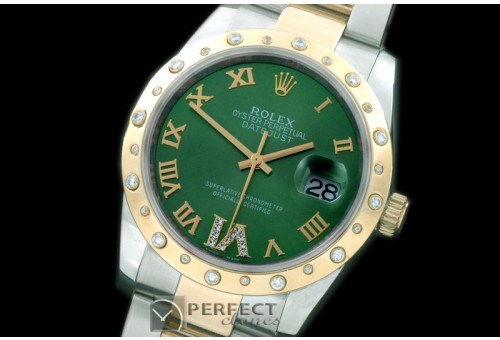 RDJMT00502D2 SS/YG Oyster Green Roman/Diam 2836