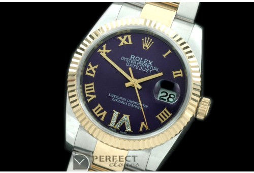 RDJMT00501 SS/YG Oyster Purple Roman/Diam 2836