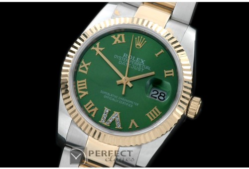RDJMT00502 SS/YG Oyster Green Roman/Diam 2836