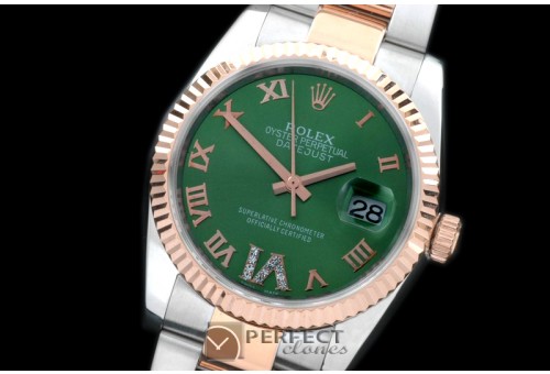 RDJMTR00502 SS/RG Oyster Green Roman/Diam 2836