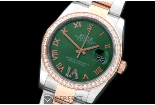 RDJMTR00502D1 SS/RG Oyster Green Roman/Diam 2836