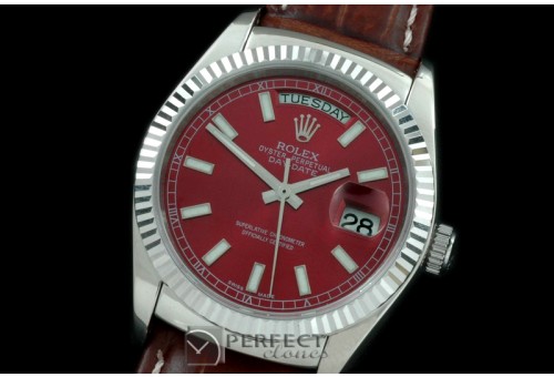 RLDDS60005L DayDate Fluted Burgundy SS/LE Asian Eta 2836